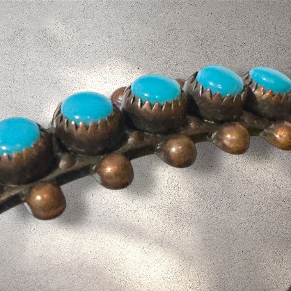 Genuine Turquoise Copper Cuff Bracelet Handmade Southwest Bracelet